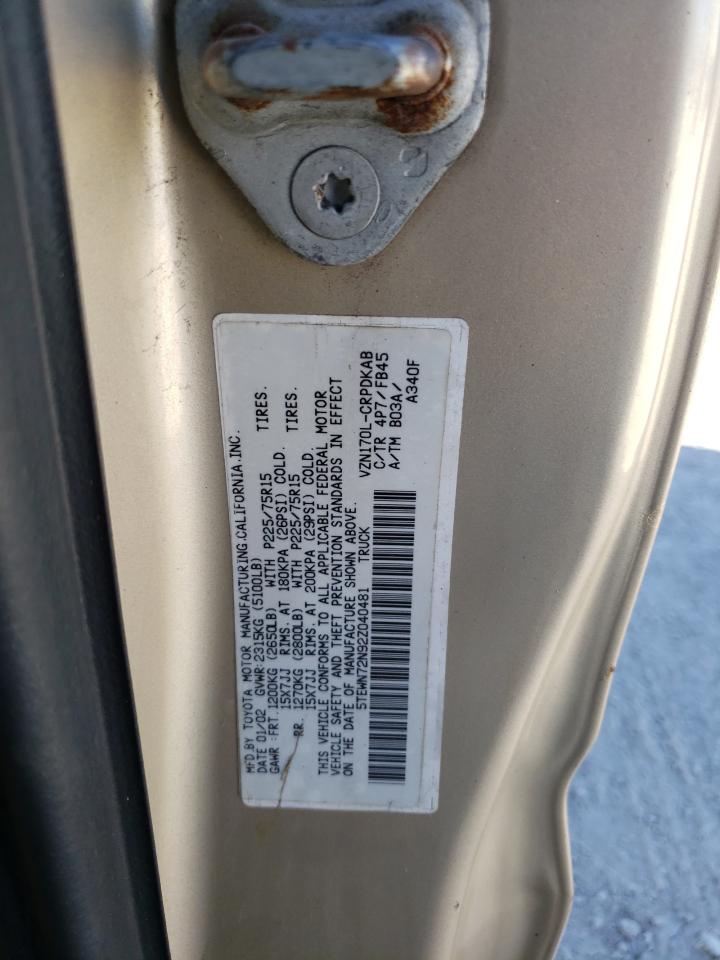 5tewn72n92z040481 5TEWN72N92Z040481 2002 Toyota Tacoma Xtracab