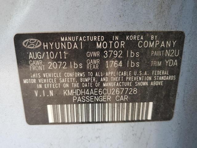 KMHDH4AE6CU267728 | 2012 Hyundai elantra gls