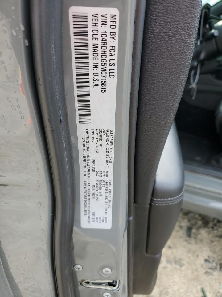 1c4rdhdg5mc715815 1C4RDHDG5MC715815 2021 Dodge Durango Gt