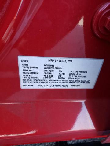 7SAYGDEF0PF786352 | 2023 TESLA MODEL Y
