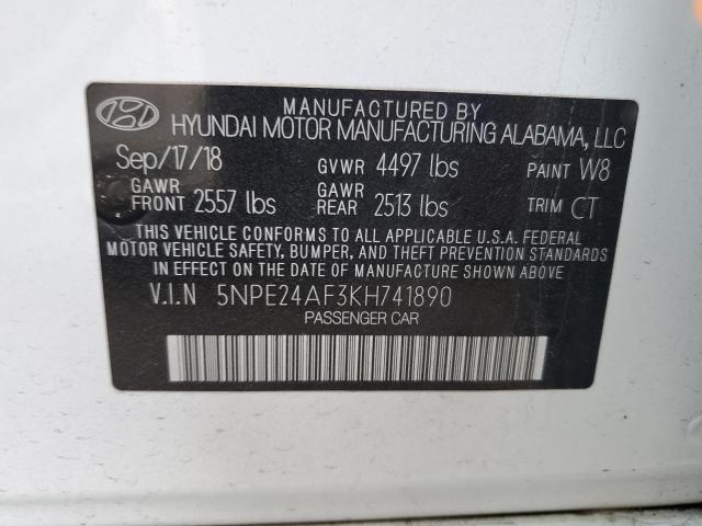 5NPE24AF3KH741890 | 2019 HYUNDAI SONATA SE