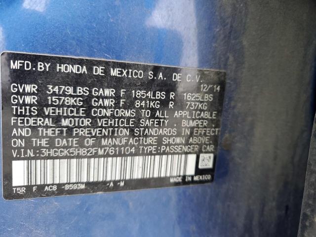 2015 HONDA FIT 3HGGK5H82FM761104