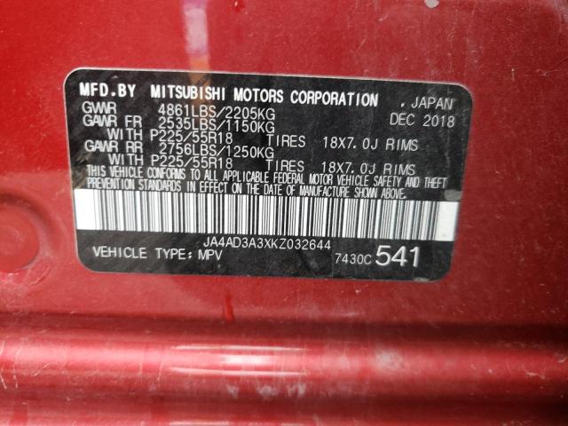 JA4AD3A3XKZ032644 | 2019 MITSUBISHI OUTLANDER