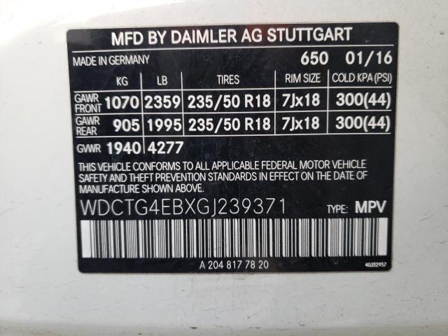 VIN WDCTG4EBXGJ239371 2016 Mercedes-Benz GLA-Class,... no.12