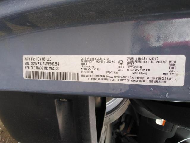 2021 Ram Promaster 3500 3500 High VIN: 3C6MRVJG8ME563267 Lot: 74356033