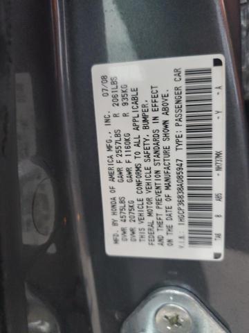 1HGCP36838A085947 | 2008 Honda accord exl