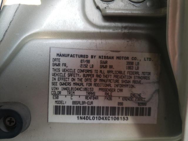 1N4DL01D4XC106153 | 1999 Nissan altima xe