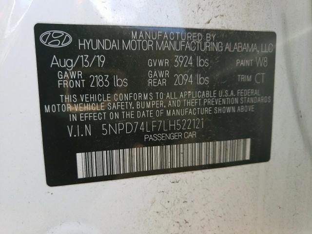 5NPD74LF7LH522121 | 2020 HYUNDAI ELANTRA SE