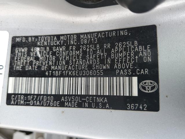 4T1BF1FK6EU306055 | 2014 TOYOTA CAMRY L