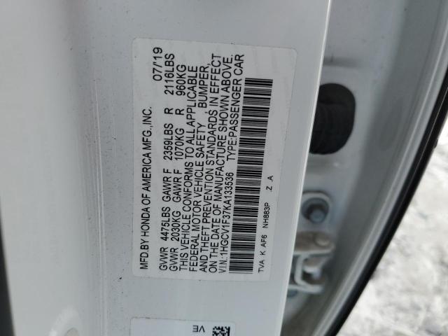2019 HONDA ACCORD SPO - 1HGCV1F37KA133536