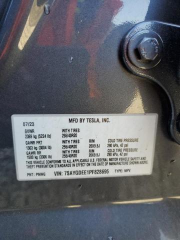 7SAYGDEE1PF828695 | 2023 TESLA MODEL Y