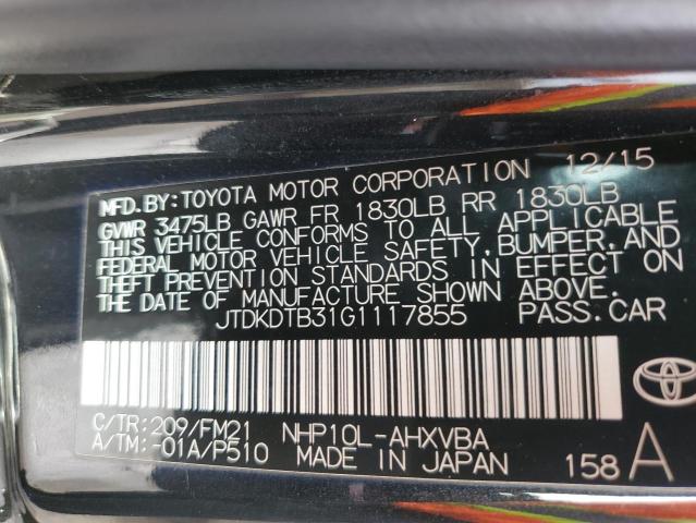 JTDKDTB31G1117855 | 2016 TOYOTA PRIUS C