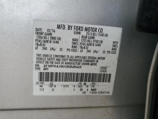 2FMPK4J90GBB26425 2016 FORD EDGE, photo no. 12