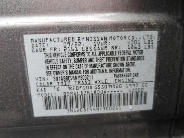 3N1AB8CV4NY300211 | 2022 NISSAN SENTRA SV