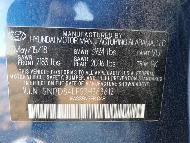 5NPD84LF5JH363612 | 2018 HYUNDAI ELANTRA SE