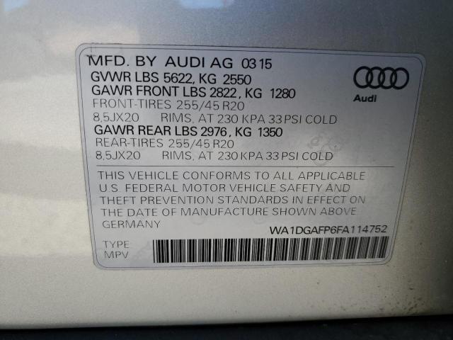 WA1DGAFP6FA114752 | 2015 Audi q5 premium plus