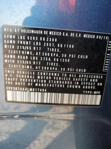 3VV3B7AX4LM017494 | 2020 VOLKSWAGEN TIGUAN SE