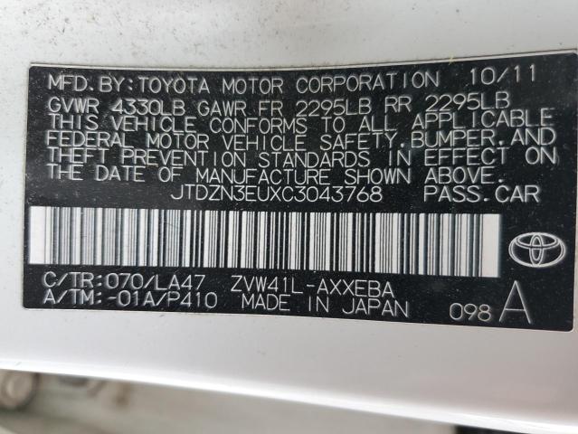 JTDZN3EUXC3043768 | 2012 Toyota prius v