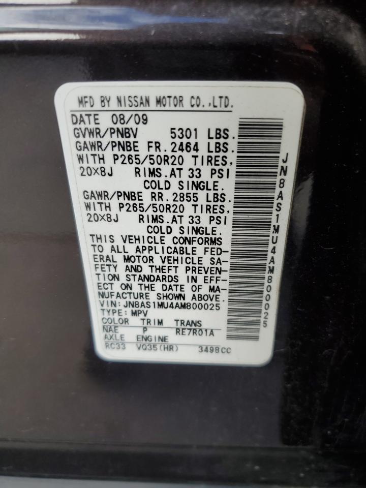 jn8as1mu4am800025 JN8AS1MU4AM800025 2010 Infiniti Fx35