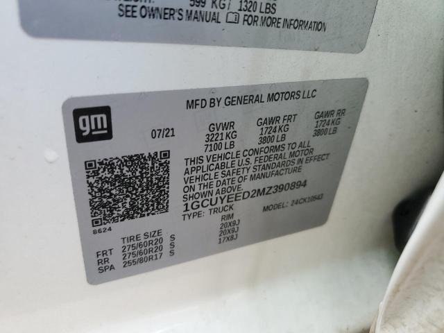2021 CHEVROLET SILVERADO - 1GCUYEED2MZ390894