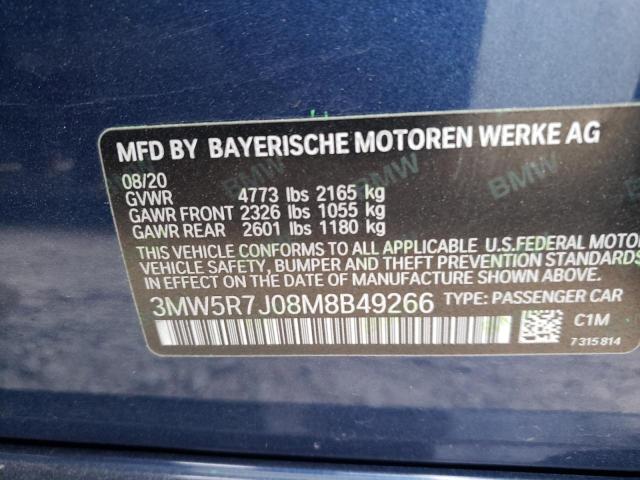 3MW5R7J08M8B49266 | 2021 BMW 330XI