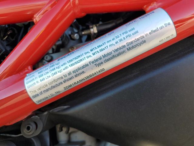 2011 DUCATI MONSTER 79 ZDM1RANN3BB041450