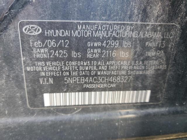 5NPEB4AC3CH468327 | 2012 Hyundai sonata gls