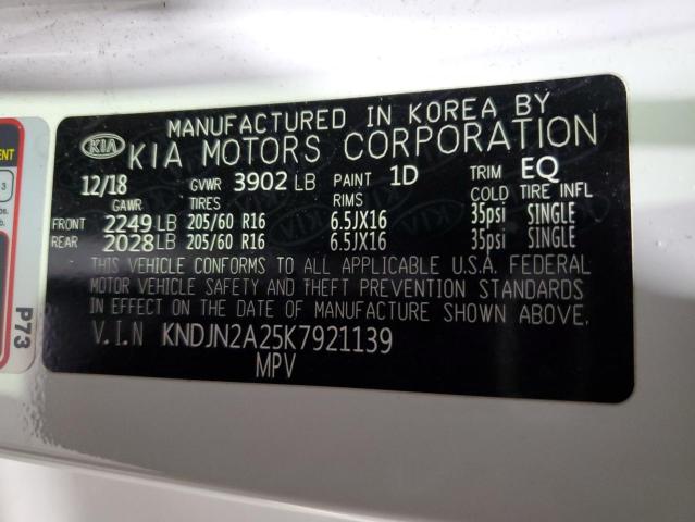 KNDJN2A25K7921139 | 2019 KIA SOUL