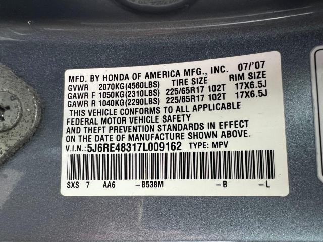 5J6RE48317L009162 | 2007 Honda cr-v lx