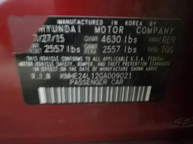 KMHE24L12GA009021 | 2016 HYUNDAI SONATA HYB