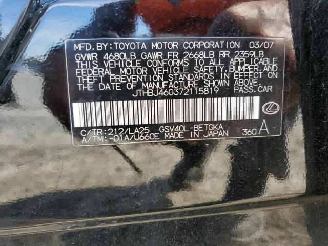 JTHBJ46G372115819 | 2007 Lexus es 350