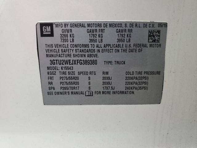 2015 GMC SIERRA K15 - 3GTU2WEJXFG389380