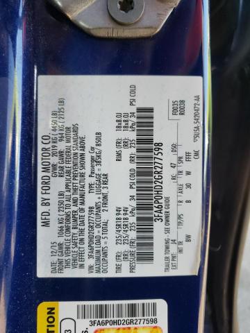 2016 FORD FUSION SE - 3FA6P0HD2GR277598