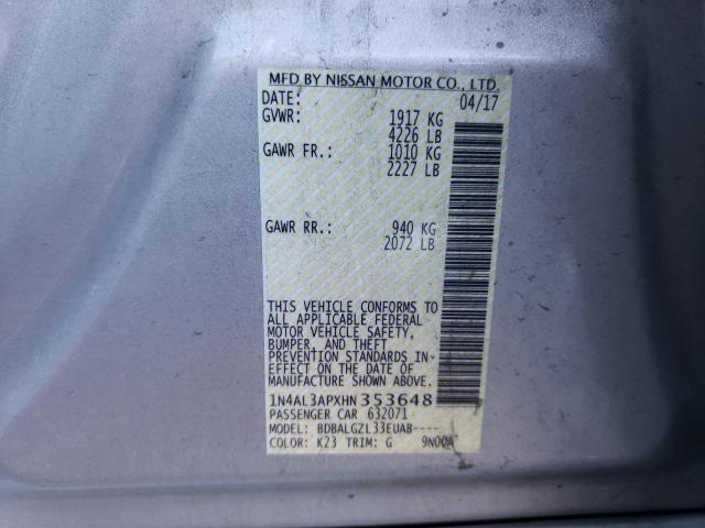 2017 NISSAN ALTIMA 2.5 - 1N4AL3APXHN353648