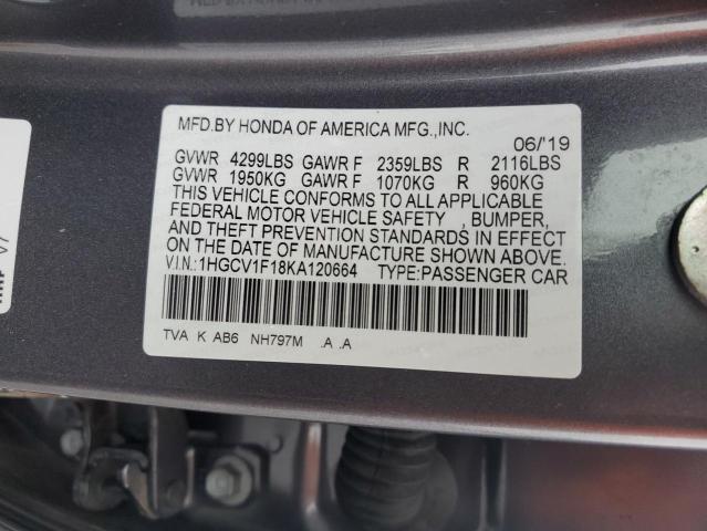 2019 Honda Accord Lx 1.5L(VIN: 1HGCV1F18KA120664