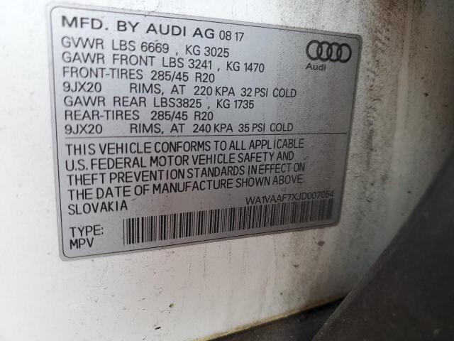 VIN WA1VAAF7XJD007054 2018 Audi Q7, Prestige no.12