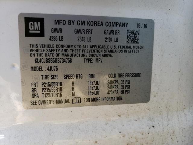 2016 BUICK ENCORE CON - KL4CJBSB5GB734758
