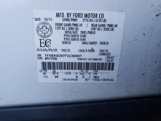 2015 FORD EXPLORER X - 1FM5K8D87FGC68957