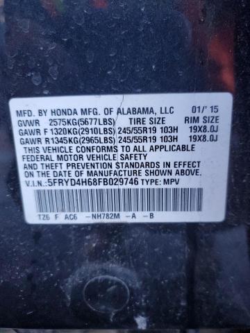 5FRYD4H68FB029746 | 2015 ACURA MDX TECHNO