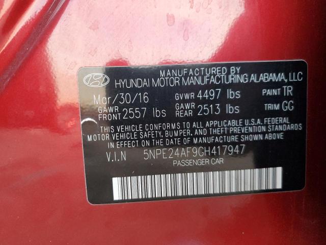 5NPE24AF9GH417947 | 2016 HYUNDAI SONATA SE