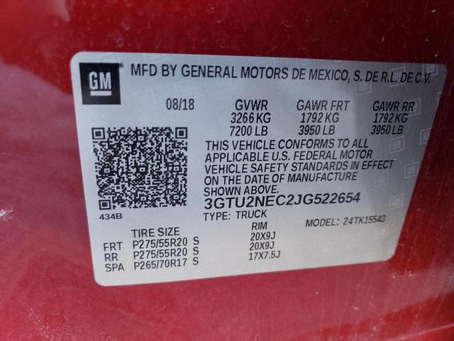 3GTU2NEC2JG522654 | 2018 GMC SIERRA K15