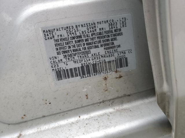 3N1AB7AP7FY283923 | 2015 NISSAN SENTRA S