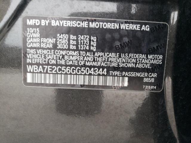 VIN WBA7E2C56GG504344 2016 BMW 7 Series, 740 I no.12