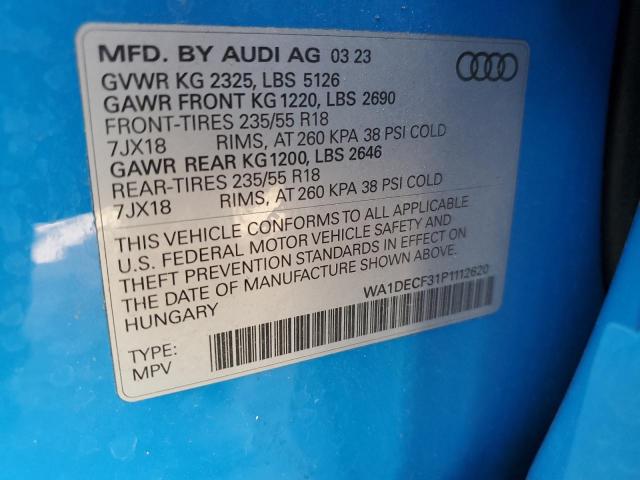 WA1DECF31P1112620 | 2023 Audi q3 premium s line 45