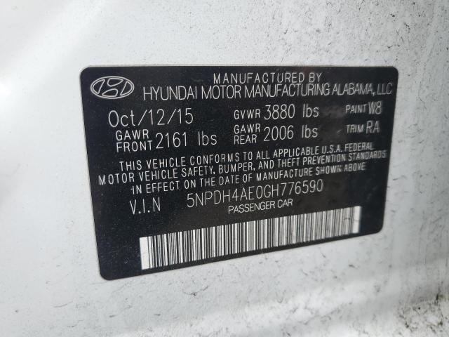 5NPDH4AE0GH776590 | 2016 HYUNDAI ELANTRA SE