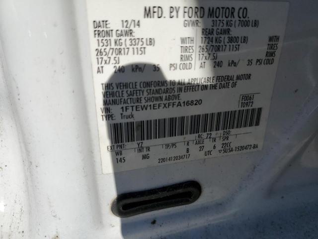 1FTEW1EFXFFA16820 | 2015 Ford f150 supercrew