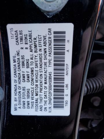 2HGFC2F50GH508945 | 2016 HONDA CIVIC LX