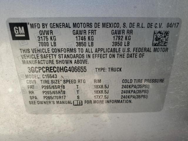 3GCPCREC0HG406655 | 2017 CHEVROLET SILVERADO