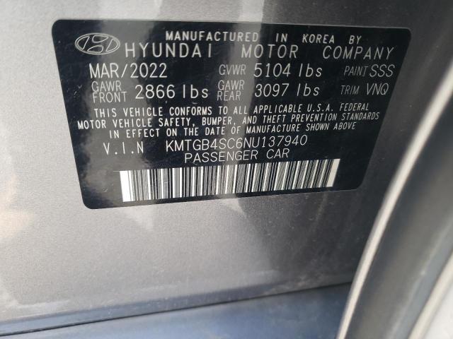 2022 Genesis G80 Base VIN: KMTGB4SC6NU137940 Lot: 78511853