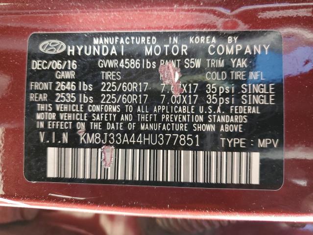 KM8J33A44HU377851 | 2017 HYUNDAI TUCSON LIM